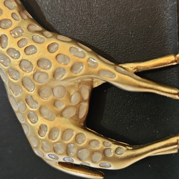 CS Marked GIRAFFE Vintage Brooch Matte Brushed Gold Gem Eye Marked - Picture 5 of 5